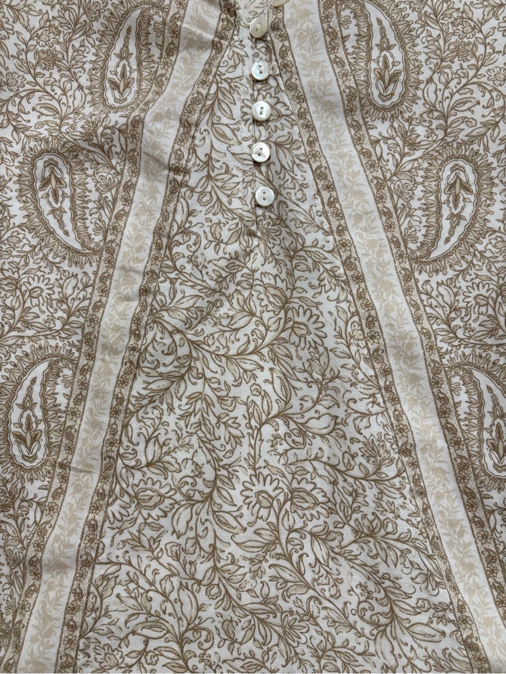 Pure Jill J.Jill Paisley Organic Cotton Button-Front Blouse | Boho | Size Large - Picture 5 of 6